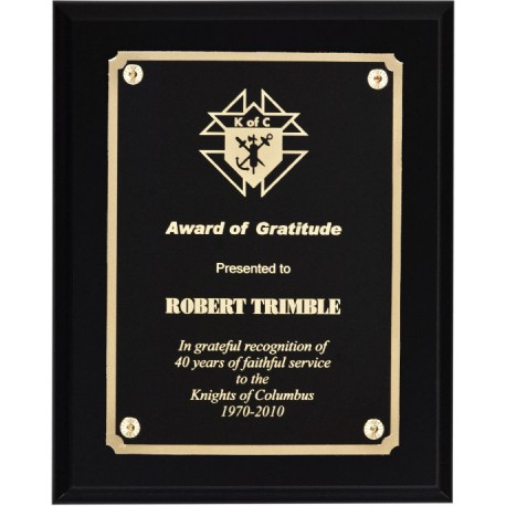 Black Matte Finish Plaques PL805